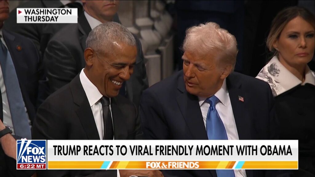 'Did you see Kamala?!': Hosts react to Trump and Obama's friendly chat