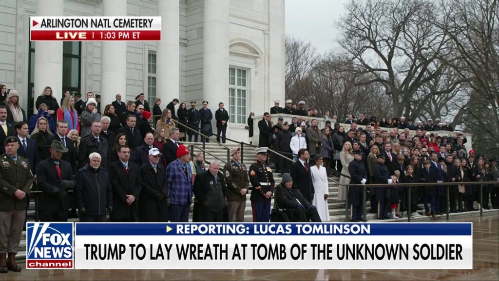 Trump pays tribute to soldiers at Arlington Cemetery wreath ceremony