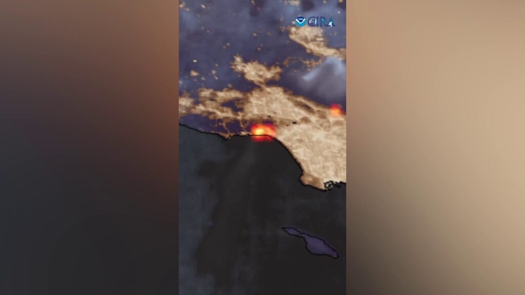 Timelapse of California wildfire from space