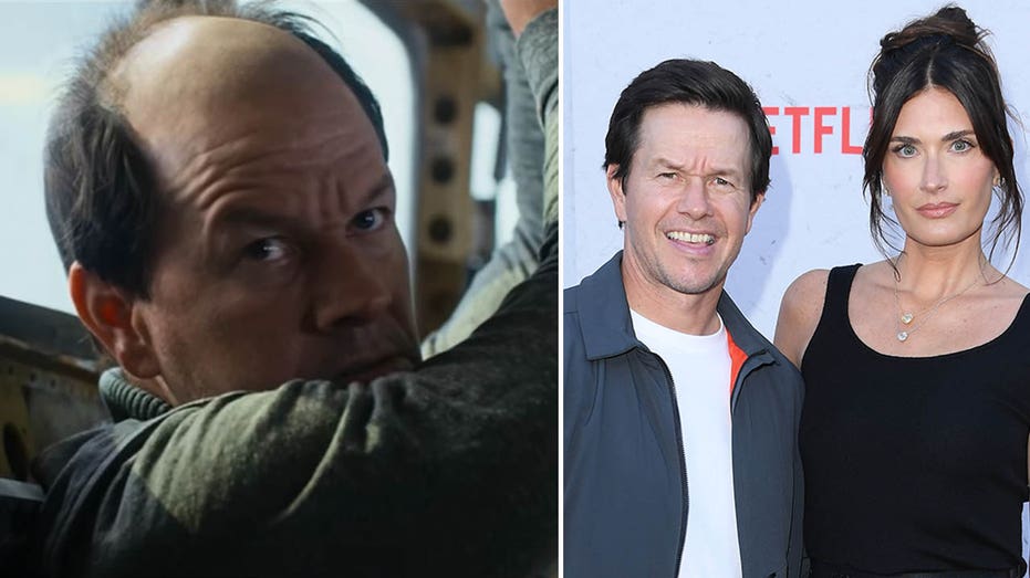 Mark Wahlberg's wife 'dove under the covers' when she saw actor's shaved head for bald role in 'Flight Risk'