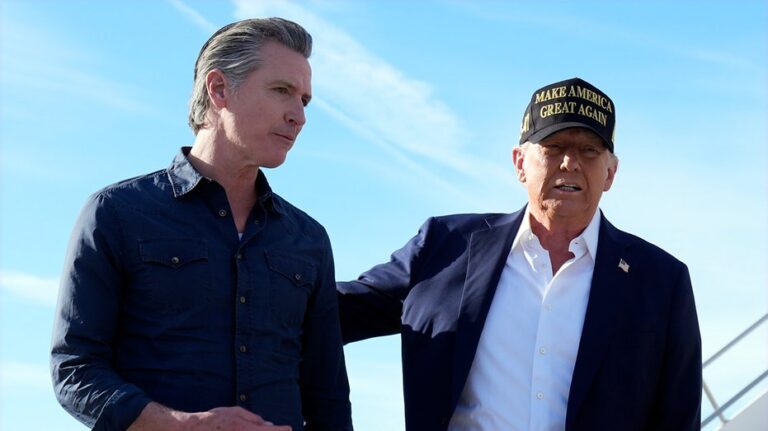 Newsom thanks Trump for coming to California to tour fire damage in tarmac face off