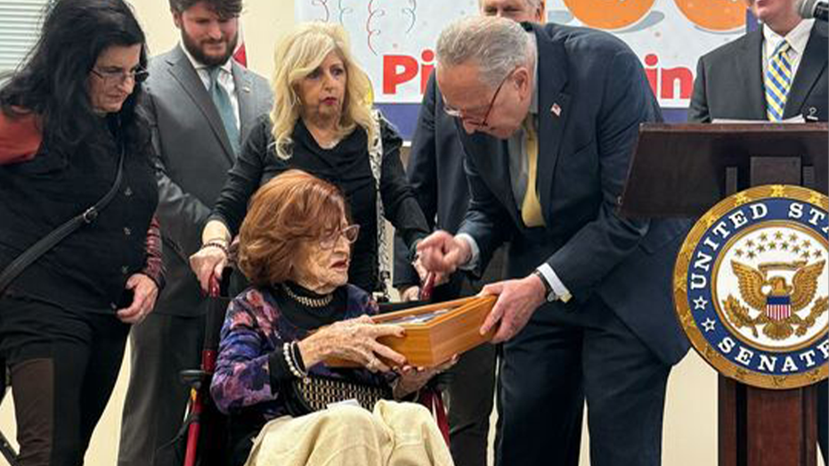 'Living legend': Schumer honors centenarian Holocaust survivor with Capitol flag, Senate floor recognition