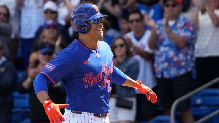 Juan Soto hits home run in first spring training at-bat with Mets after signing record deal