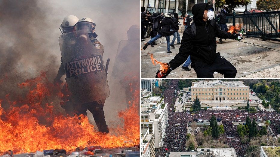 Violent protests erupt in Greece on anniversary of deadly train crash