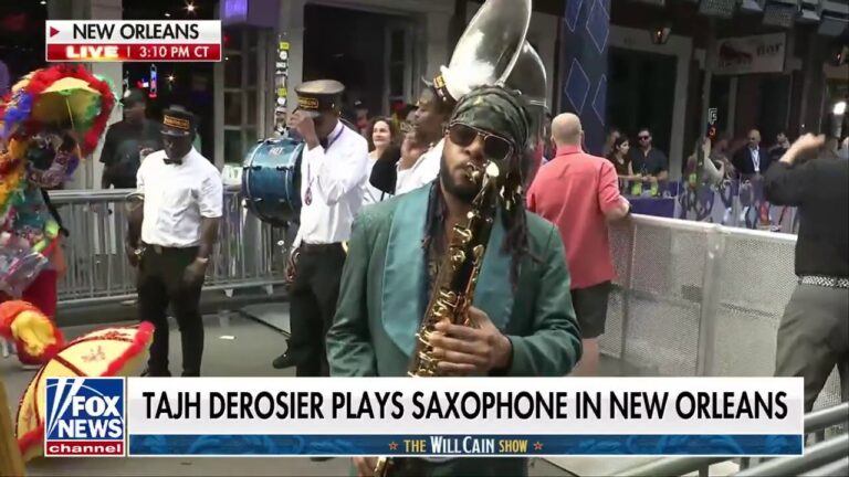 Saxophonist Tajh Derosier jams on 'The Will Cain Show' in New Orleans