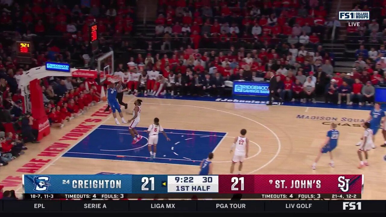 Creighton's Jasen Green slams down a dunk, taking over the lead against St. John's