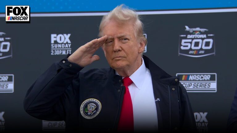 Technical Sgt. Michael J. Aiello performs the National Anthem ahead of the Daytona 500