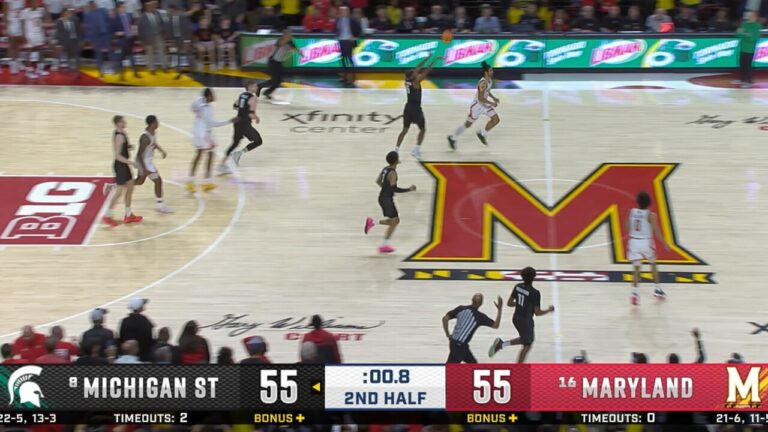 Michigan State's Tre Holloman makes INCREDIBLE HALF-COURT BUZZER-BEATER to defeat Maryland