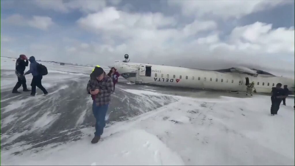 Delta Air Lines plane crash at Toronto Pearson International Airport in Mississauga