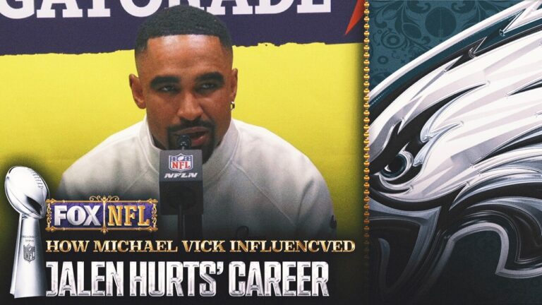 Jalen Hurts on Michael Vick: 'He paved the way for all of us' | SBLIX Opening Night