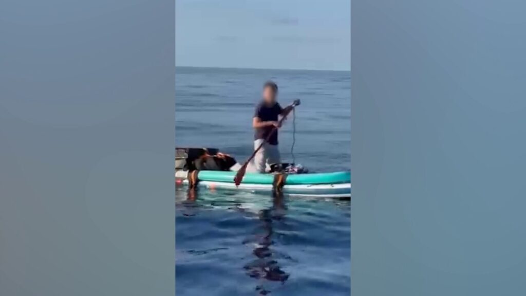 US Coast Guard intercepts Chinese migrant on a paddleboard off the Bahamas