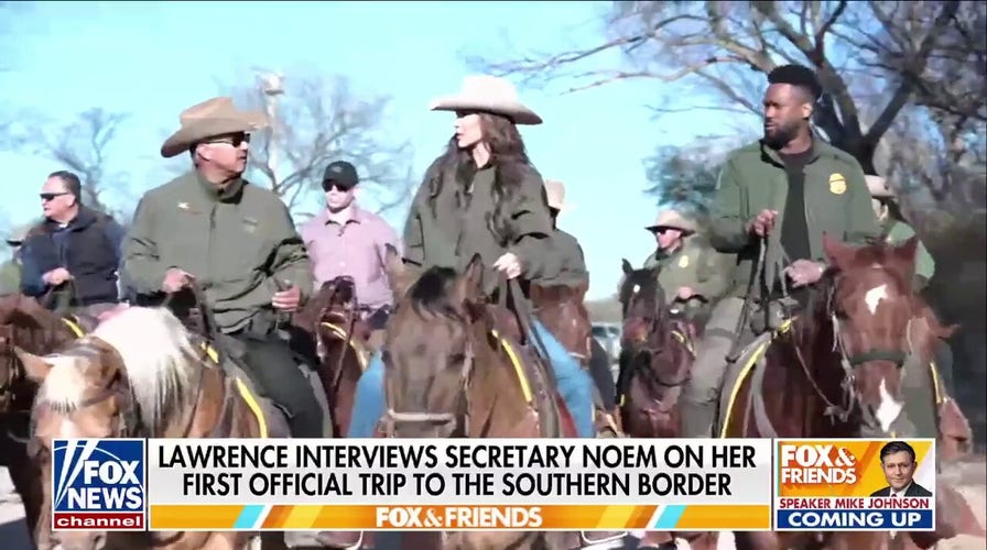 DHS Secretary Noem gives helicopter, horseback tour of agents' enhanced border measures