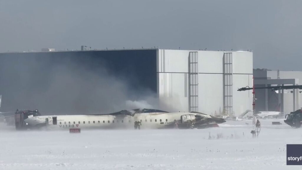 Plane Crashes, Flips Upside Down at Toronto Pearson Airport