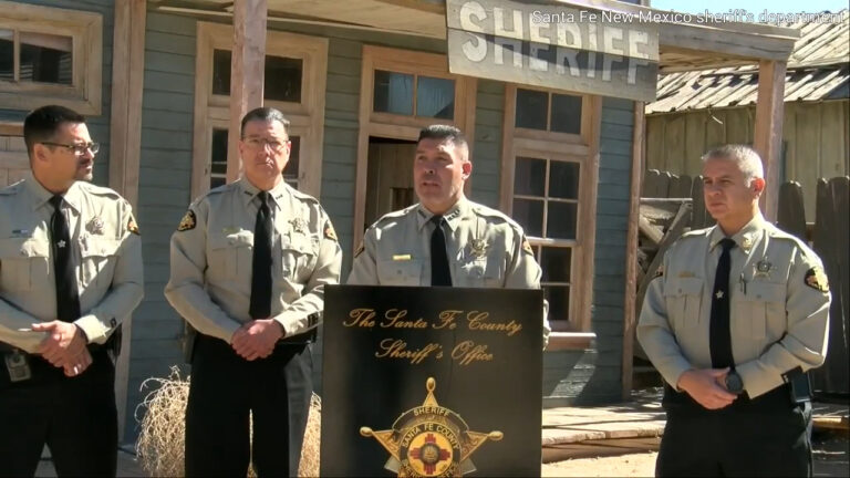 The New Mexico Sheriff's Department discussing Gene Hackman's death in a press conference.