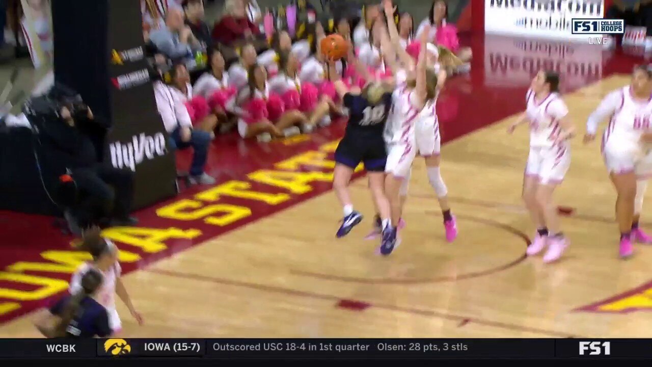 TCU's Hailey Van Lith makes and-one layup to extend lead against Iowa State