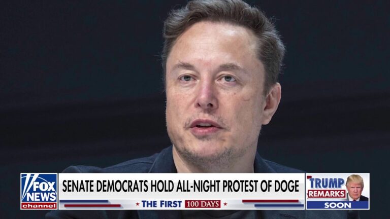 Dems hold all-night protest of DOGE as Musk continues government slashing