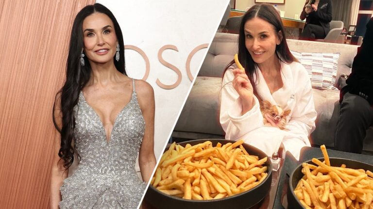 Demi Moore handles Oscars loss by hanging with her dog, eating French fries after fans cry star was 'robbed'