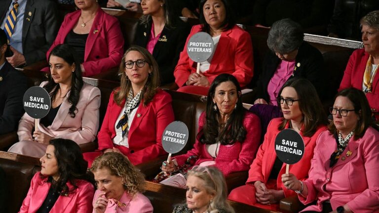 Washington Post columnist mocks Dem protests at Trump speech, calls out pink outfits and paddle props