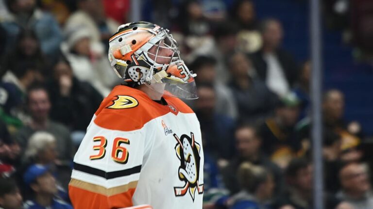 Ducks' goalie John Gibson goes behind the back for insane save of the year candidate