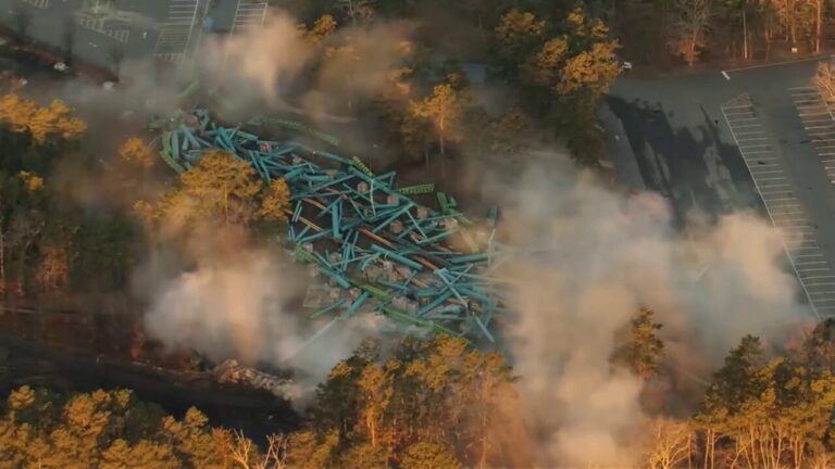 Six Flags Great Adventure roller coaster Kingda Ka imploded after closing down