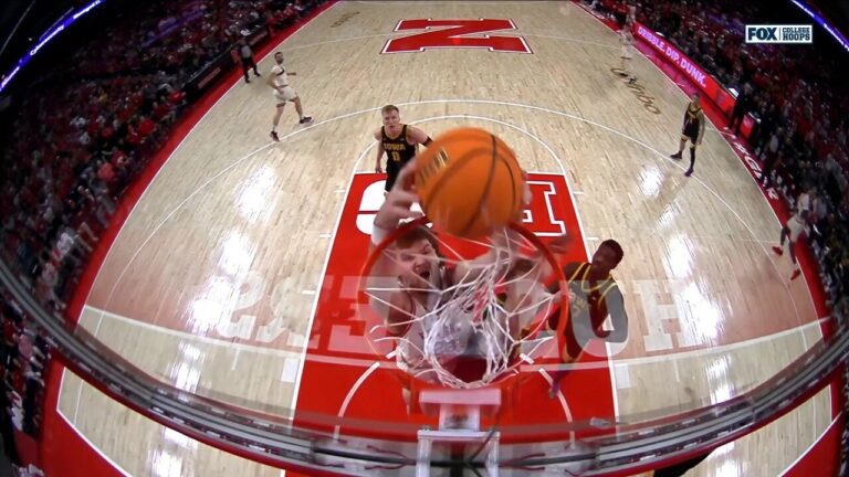 Nebraska's Andrew Morgan slams putback dunk to trim deficit against Iowa