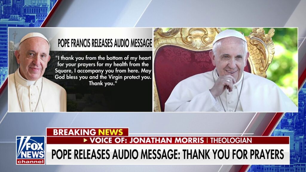 Pope Francis thanks supporters in audio message