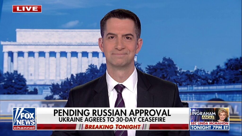 'The ball is in Russia’s court’ after Ukraine agrees to ceasefire, says Sen. Tom Cotton