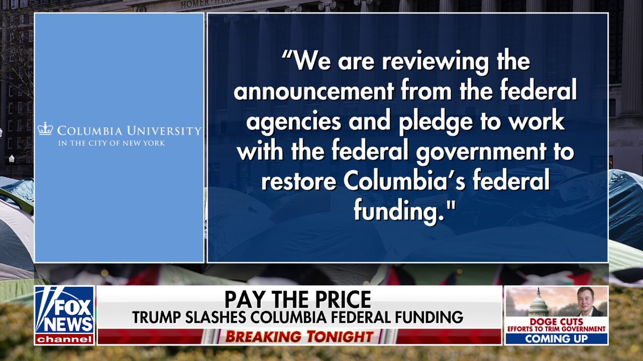 Trump pulls federal funding from Columbia University over pro-terror demonstrations