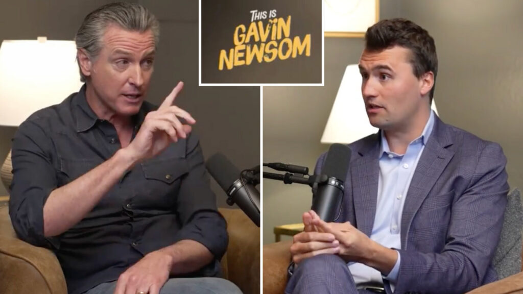 Gavin Newsom sits down with Charlie Kirk in one-on-one interview