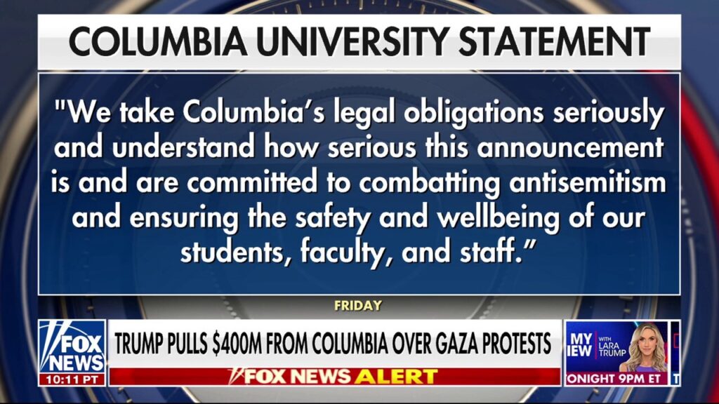 Columbia University pledges to combat antisemitism after Trump pulls federal funding