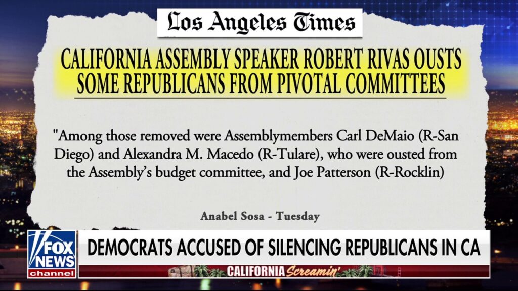 California Dems under scrutiny as Republicans removed from key state committees