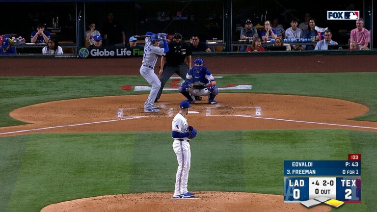 Dodgers' Freddie Freeman crushes a two-run home run to tie game vs. Rangers
