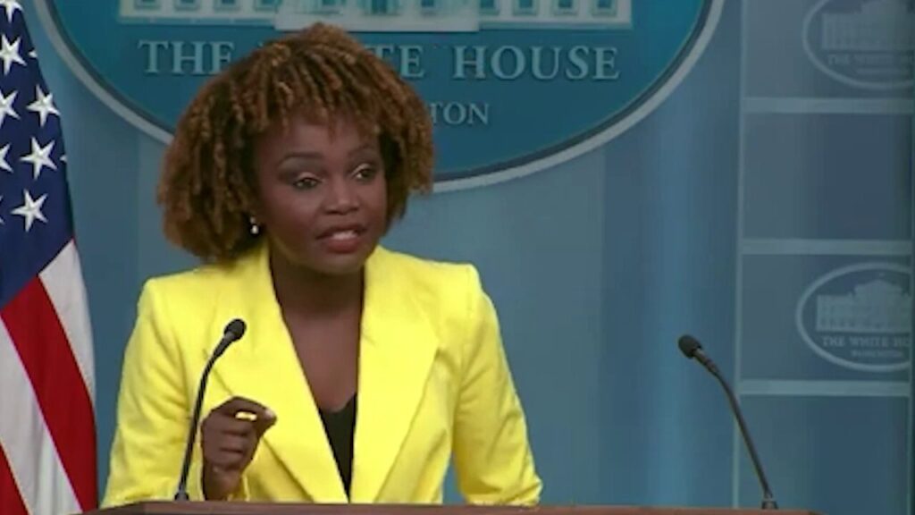 Flashback: KJP delivers flat April Fools joke on Hatch Act as White House celebrated Easter