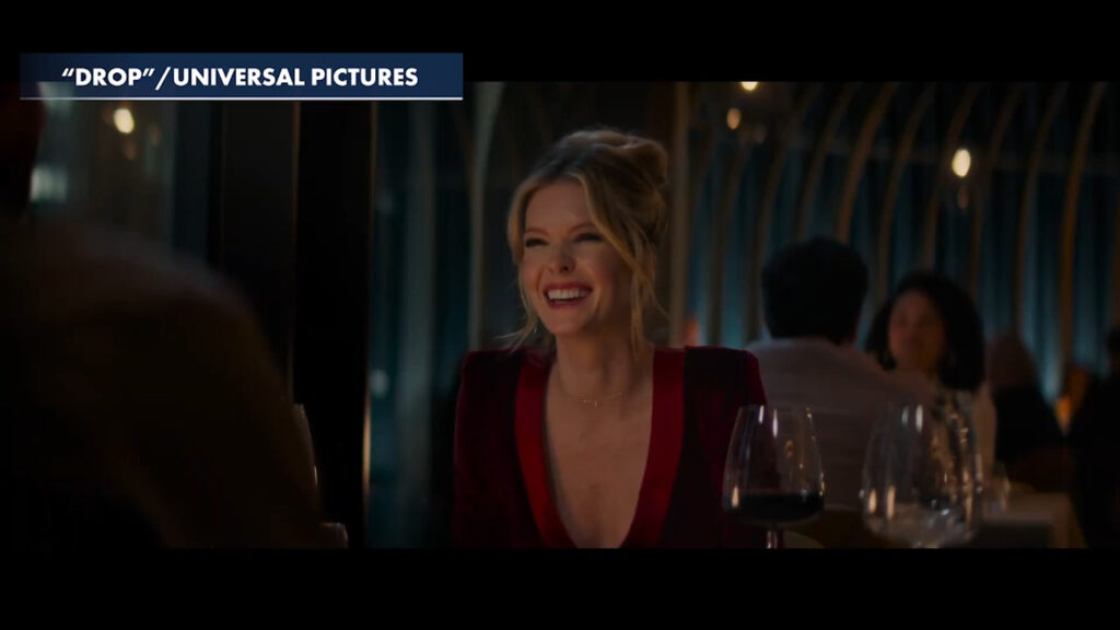 'Drop' thriller stars Meghann Fahy & Brandon Sklenar on film, food, first date