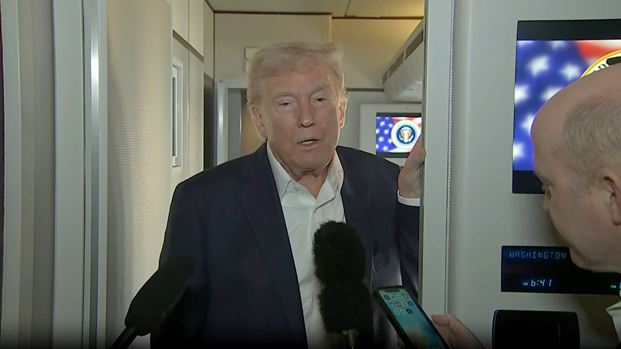 WATCH: President Trump speaks to reporters aboard Air Force One