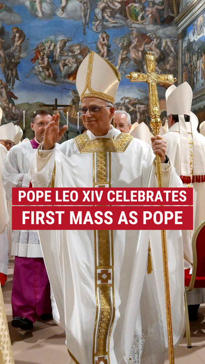 Pope Leo XIV celebrates first Mass as pope