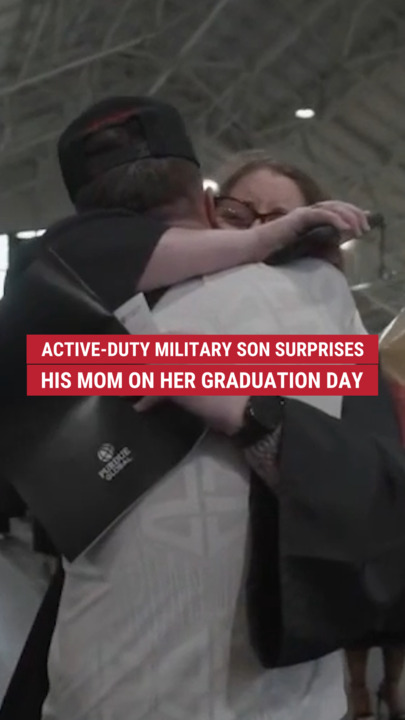 A proud mom earning her degree in nursing got the ultimate surprise when her son, who’s currently serving in the military, returned home to celebrate her graduation