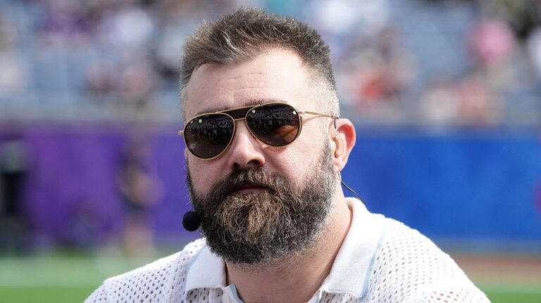Jason Kelce poses putting flag football players to test over Olympics drama: ’Confident they’re not the best’