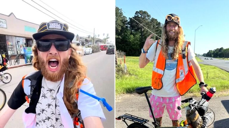 Comedian crosses America with miniature bike and massive dream: 'Took 80 days'