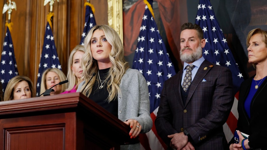 Riley Gaines, activist athletes call for prosecution against officials letting males in women's sports
