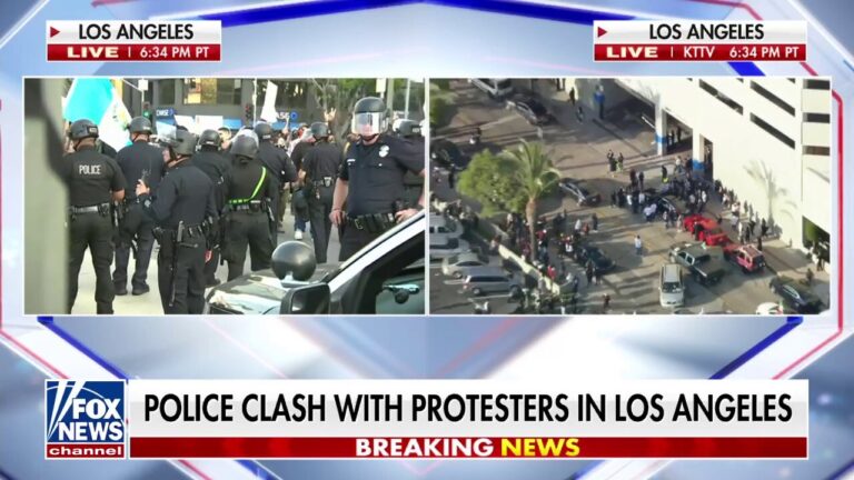 LAPD clashes with anti-ICE protesters in Los Angeles