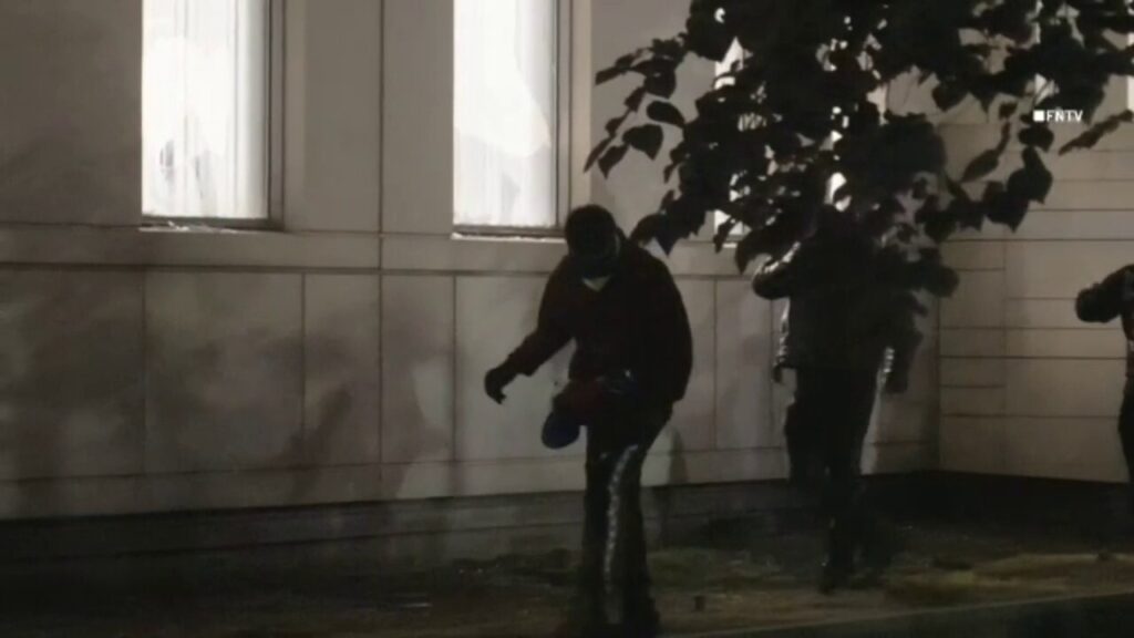 Rioters smash LAPD HQ windows, tear gas deployed Downtown: FNTV