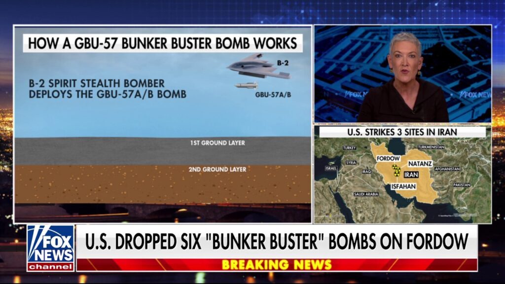 Six 'bunker buster' bombs dropped on Iranian nuclear site, per report