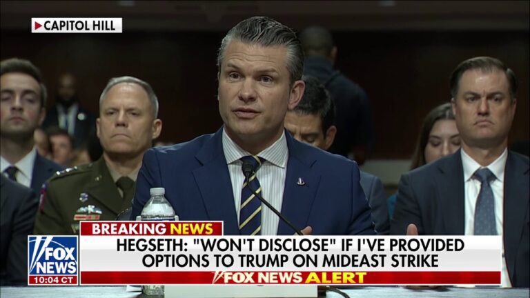 Hegseth won't disclose if he's advised Trump on Mideast strike options
