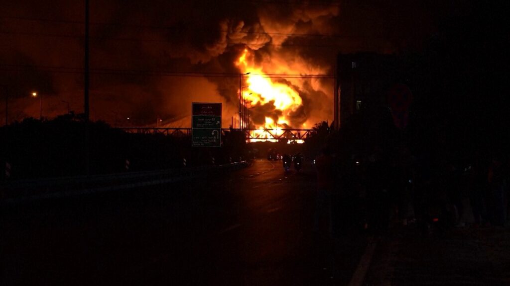 Oil tanks ablaze in Tehran