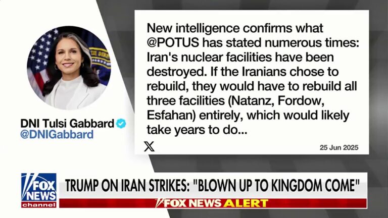 Trump national intelligence director confirms Iran's nuclear facilities have been destroyed