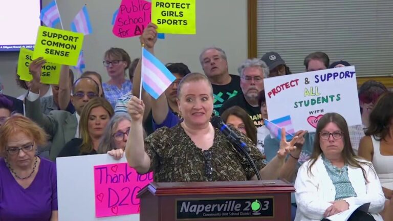 Protestor accuses conservative group of causing trans youth suicides at school board meeting