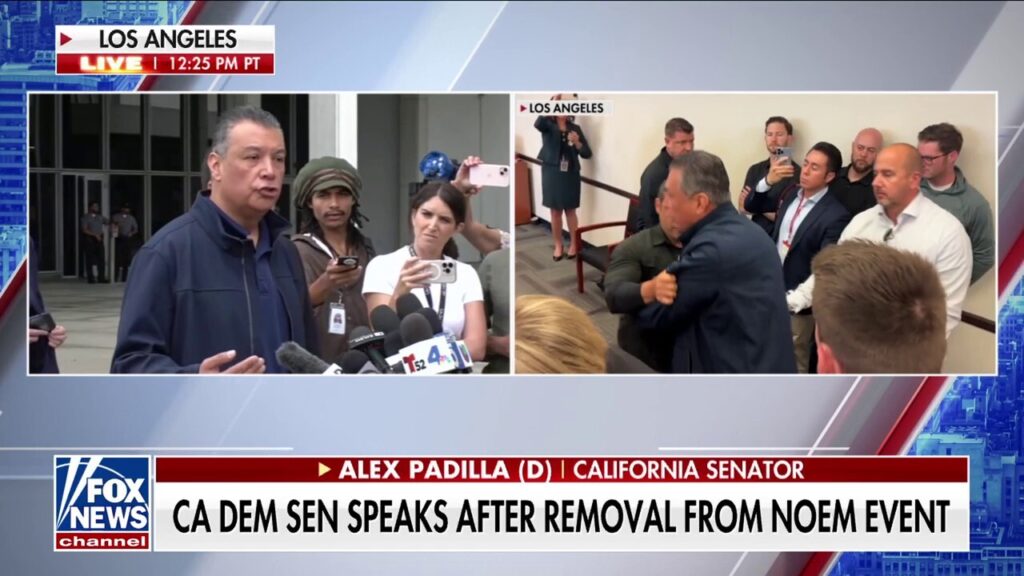 Ejected Democratic senator vows to hold Trump admin accountable, claims he was trying to ask Noem a question