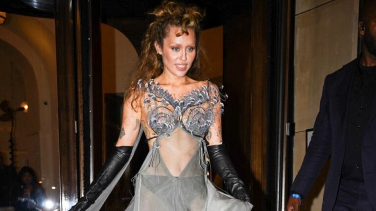 Miley Cyrus turns heads in barely-there ensemble during Parisian night out