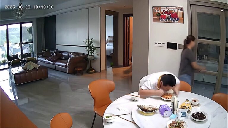 Earthquake shakes home but food-loving boy refuses to leave his noodles